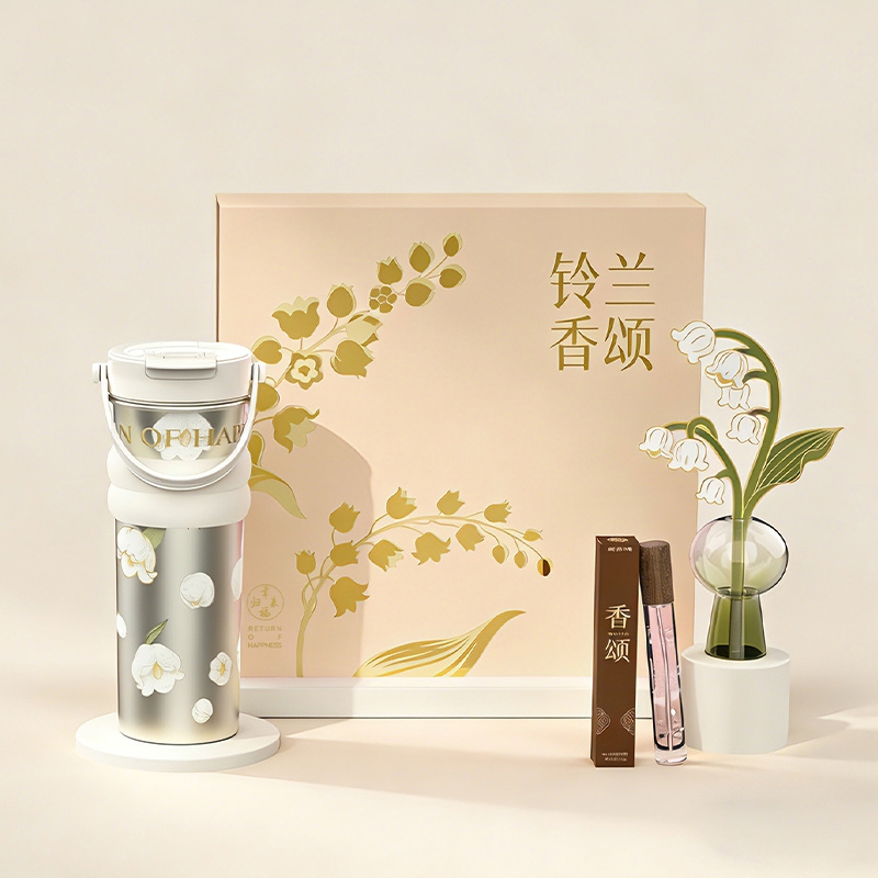 清朴堂  铃兰香颂瓷釉保温杯花艺香氛款