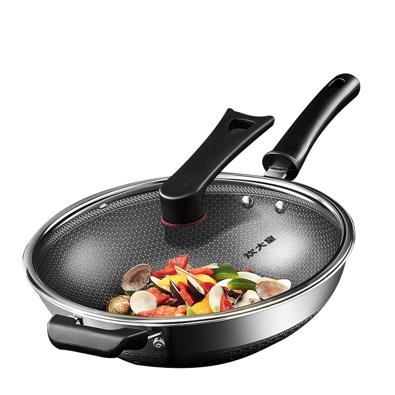 炊大皇  316不锈钢双面蜂窝纹炒菜锅CG32SY