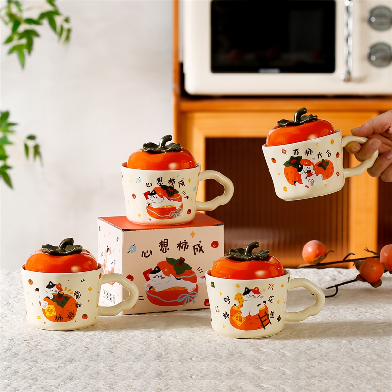 喜柿多多猫咪陶瓷杯330ml2590