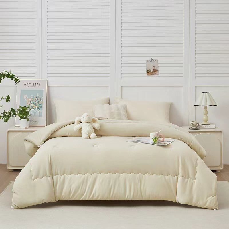 花花公子  微肤绒冬被米灰