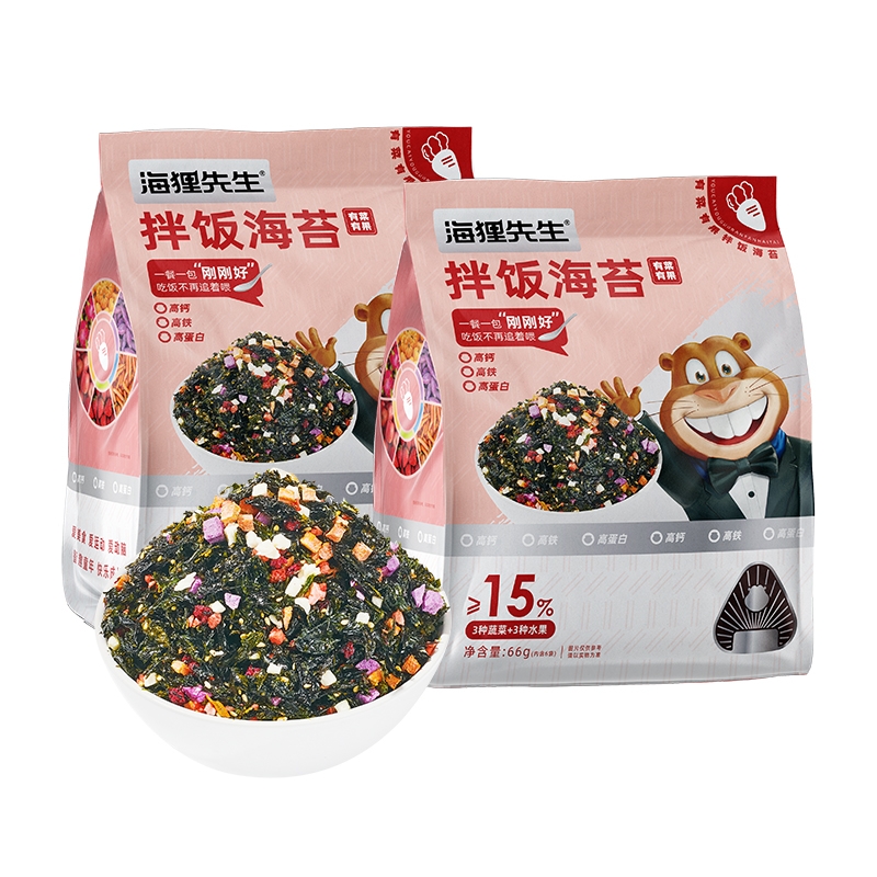 海狸先生  拌饭海苔有菜有果66g*2袋hlxsdp2501