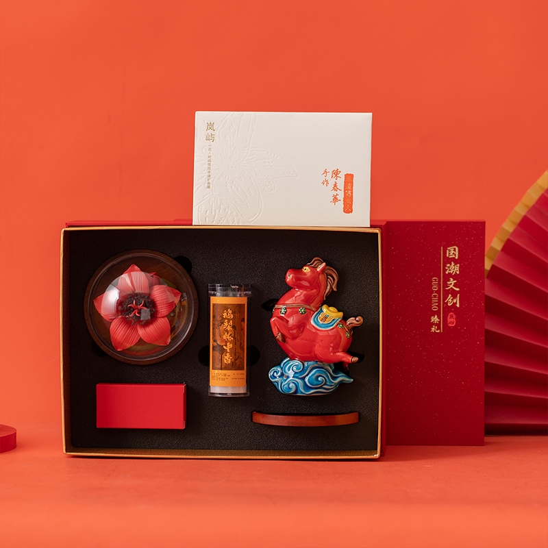 匠界新物  马上花财马踏飞烟盘香套组