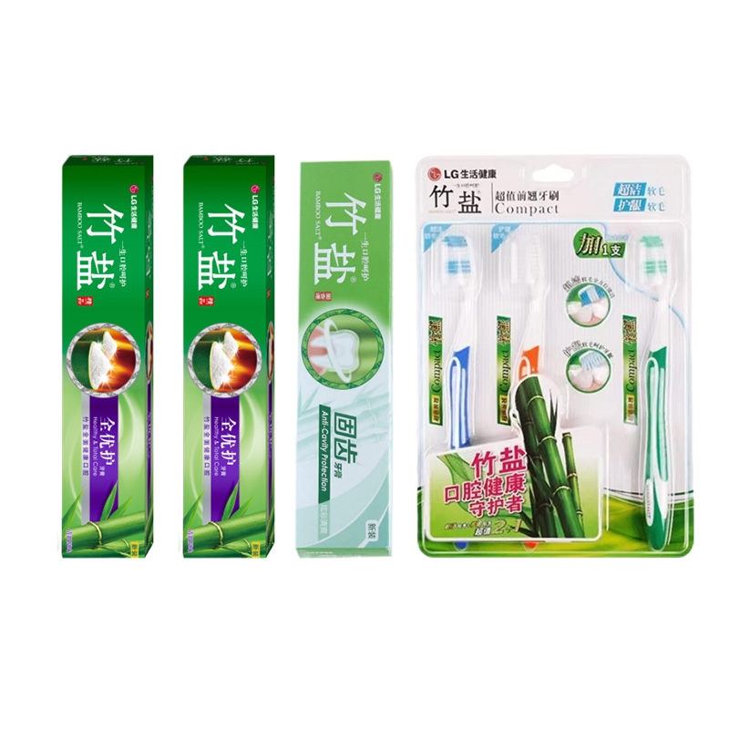 竹盐  全优护固齿源牙膏牙刷组合