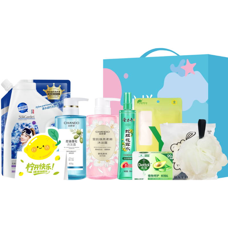 蔬果园  自然堂滴露沁凉洗护清凉7件套QLYI-260315