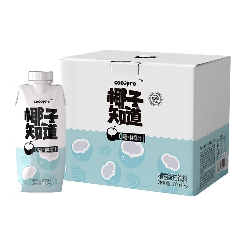 椰子知道  0糖鲜椰汁330ml*6