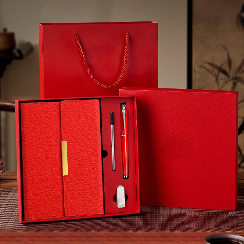 A5磁扣三折笔记本套装