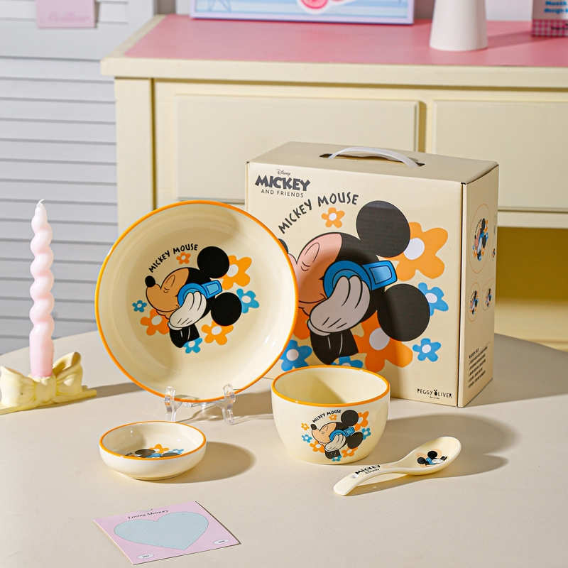 迪士尼 缤纷一人食餐具4件套礼盒