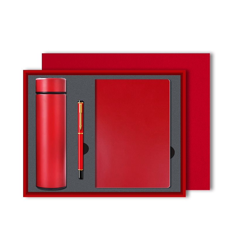 红奇公  保温杯软裱笔记本签字笔礼盒套装HQG084
