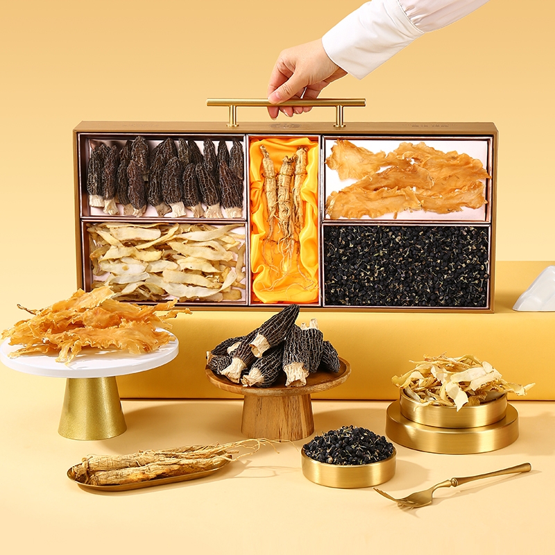 首祖  山珍干货人参鱼胶羊肚菌臻品345g