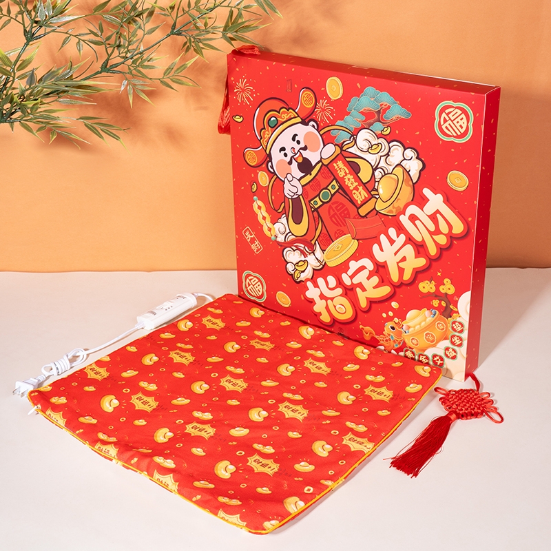 承夏文化  指定发财锦鲤开运艾绒坐垫加热款CX2025-Q36