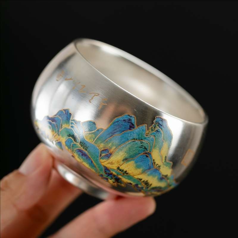 唐川  轻奢银杯子999纯鎏银个人茶杯