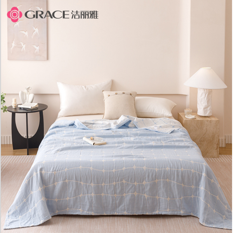 洁丽雅  趣想蓝三层纱布纯棉毛巾被