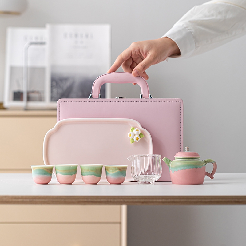 辞蕴  渐变色茶具套装一壶四杯