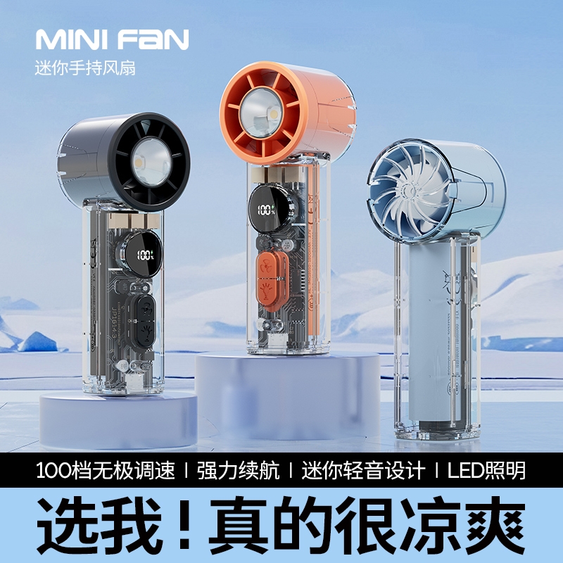 DAI HEART  数显无极手持风扇照明挂脖风扇S8