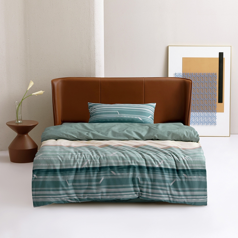 水星家纺  森系简歌全棉抗菌三件套128971