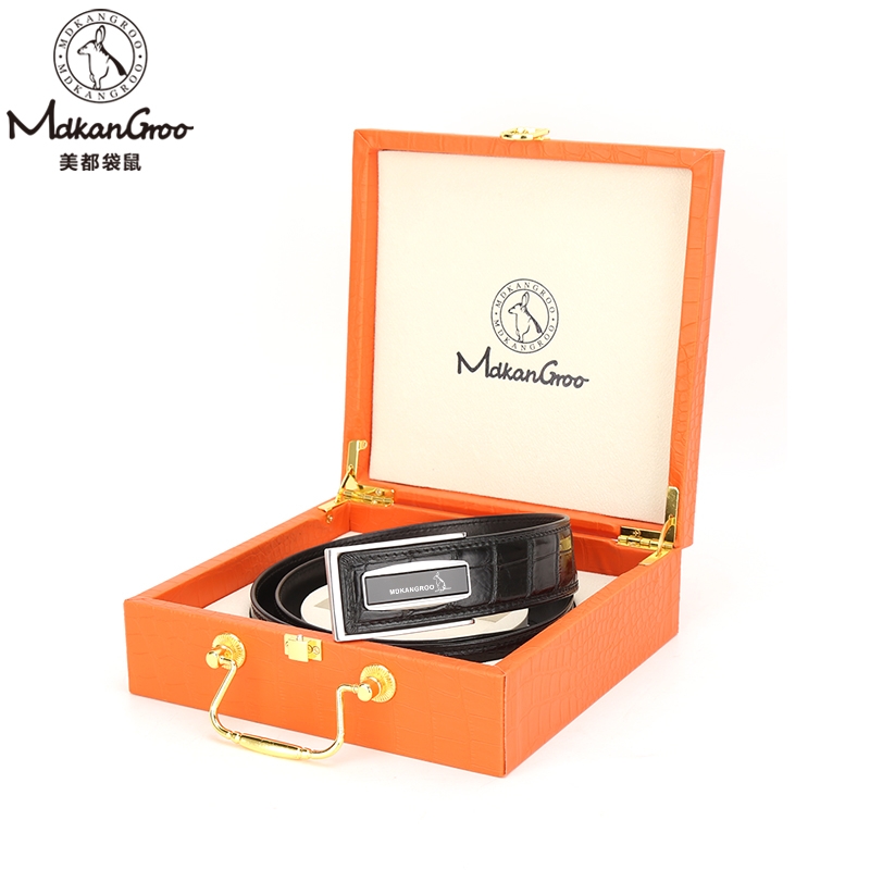 美都袋鼠  男士鳄鱼肚皮带MDE316AM320-BA-M5