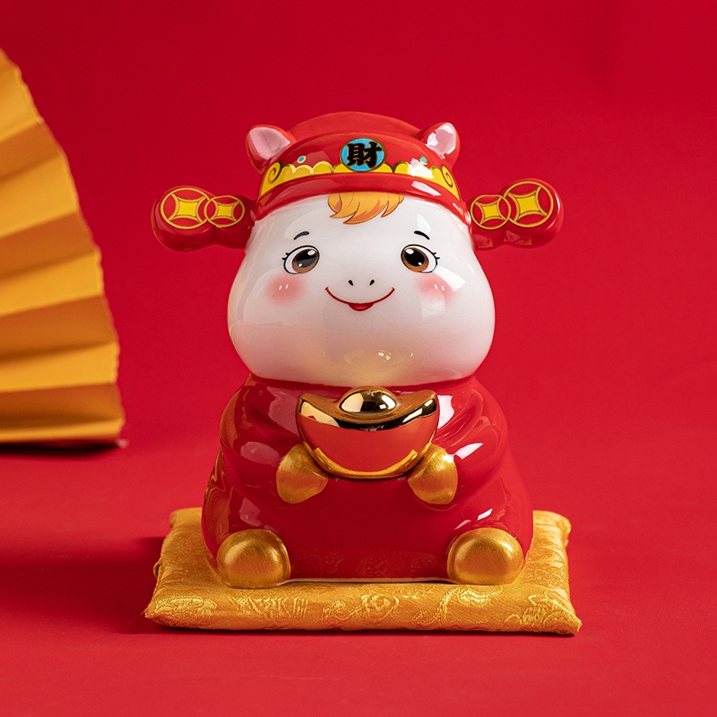 拂器  2026招财马新年礼品陶瓷摆件BJ005