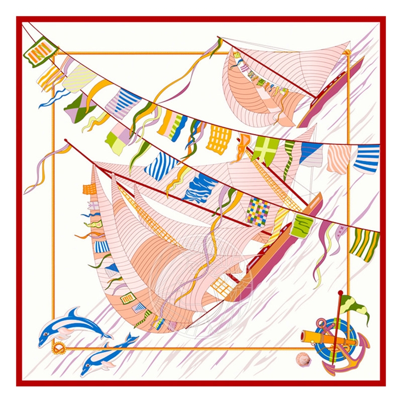 奥罗拉  扬帆中方巾66*66cm