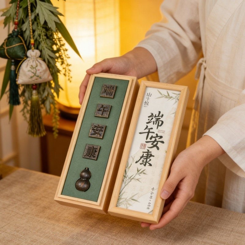 山生悦  端午安康文创礼品定制活字茶礼盒