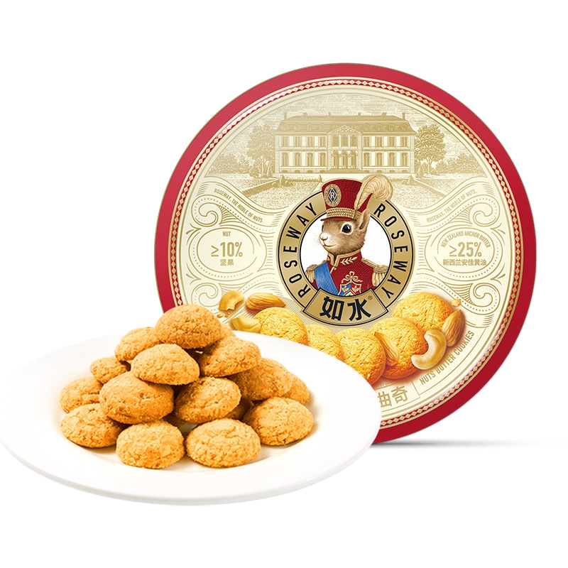 如水  黄油坚果小曲奇240g