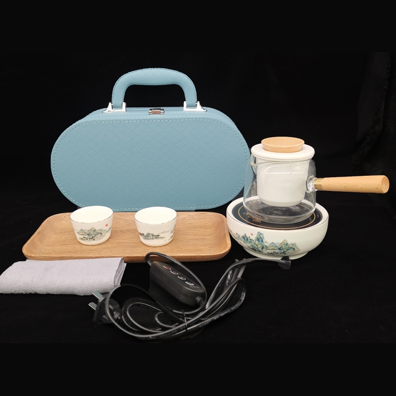 高端千里江山煮茶器商务茶具套装