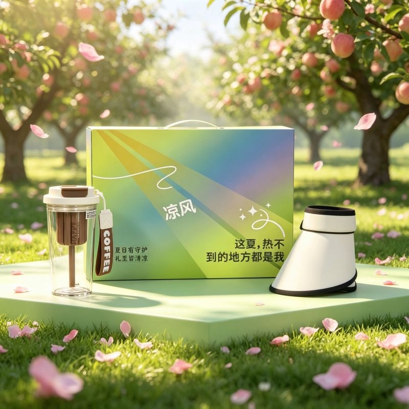 福礼掌柜  闲饮夏光咖啡杯防晒帽组合套装FLZG-26026