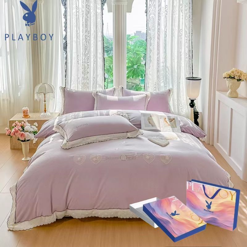 花花公子 亲柔仿棉韩版刺绣四件套韩韵绣梦PLAYBOY-207