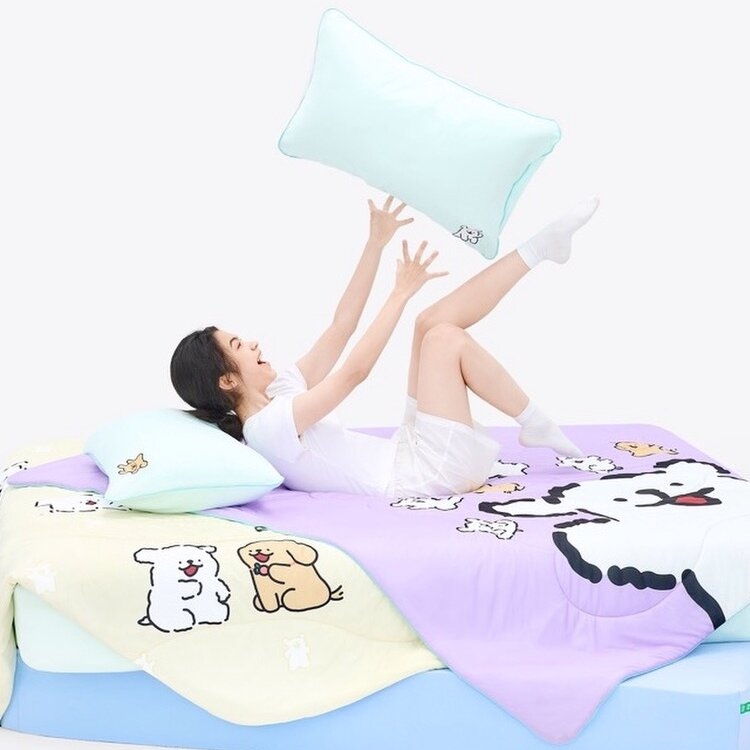 躺岛  线条小狗瓜瓜凉系列夏被