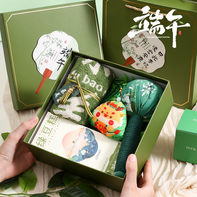萌呦品  端午节扇子方盒礼品套装