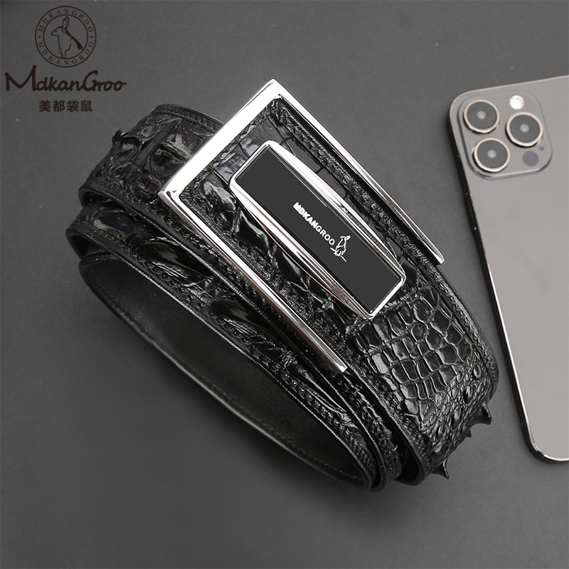 美都袋鼠  男士鳄鱼骨皮带MDE35AM320-BA-M5