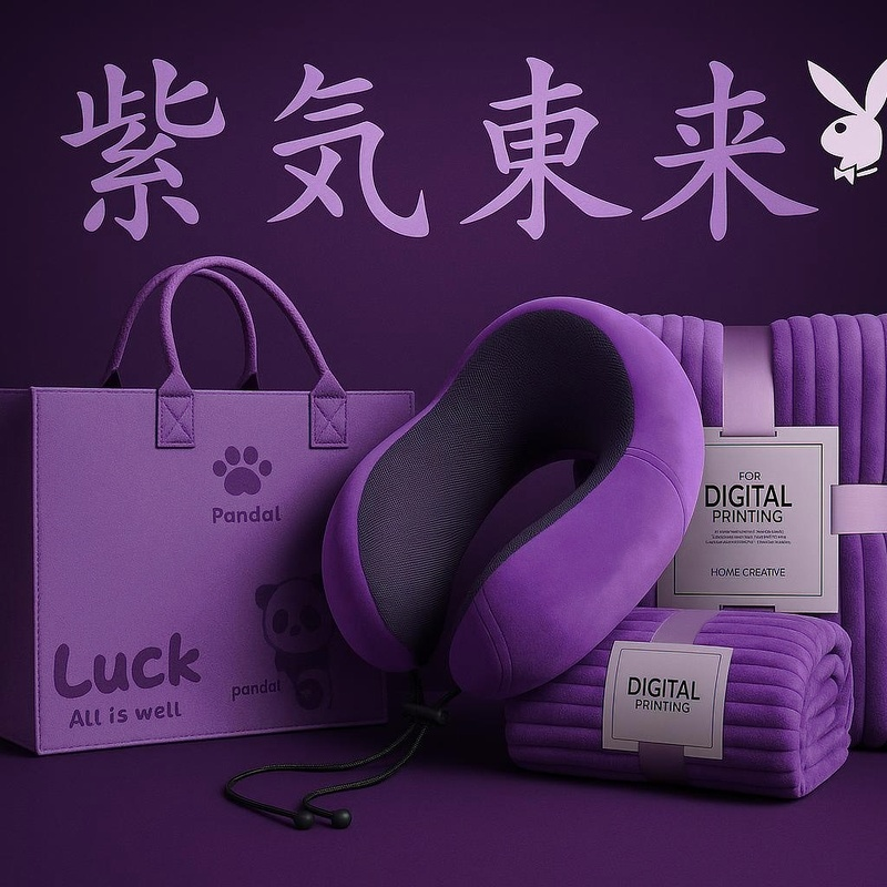 花花公子  紫气东来U型枕午睡毯组合PLAYBOY-176