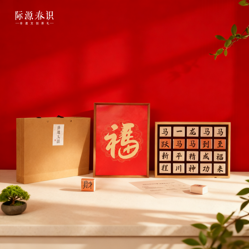 际源春识  非遗文创画框茶礼祁红毛120g