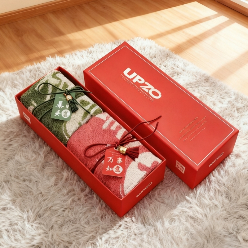 优品尚竹  筑福大方巾双条礼盒ZF-25802