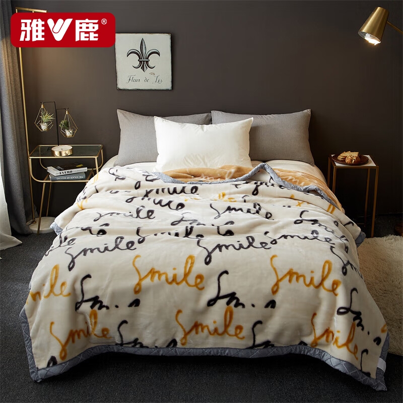 雅鹿  双面绒加厚双层拉舍尔毛毯YLMT19-1