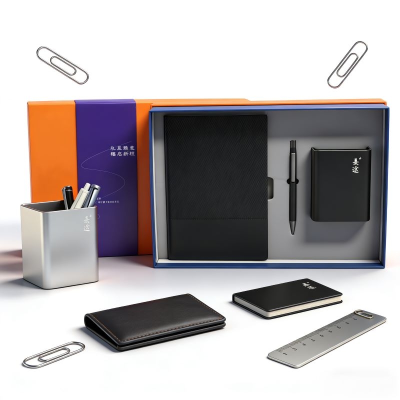 福礼掌柜  笔记本金属笔筒签字笔套装FLZG-006