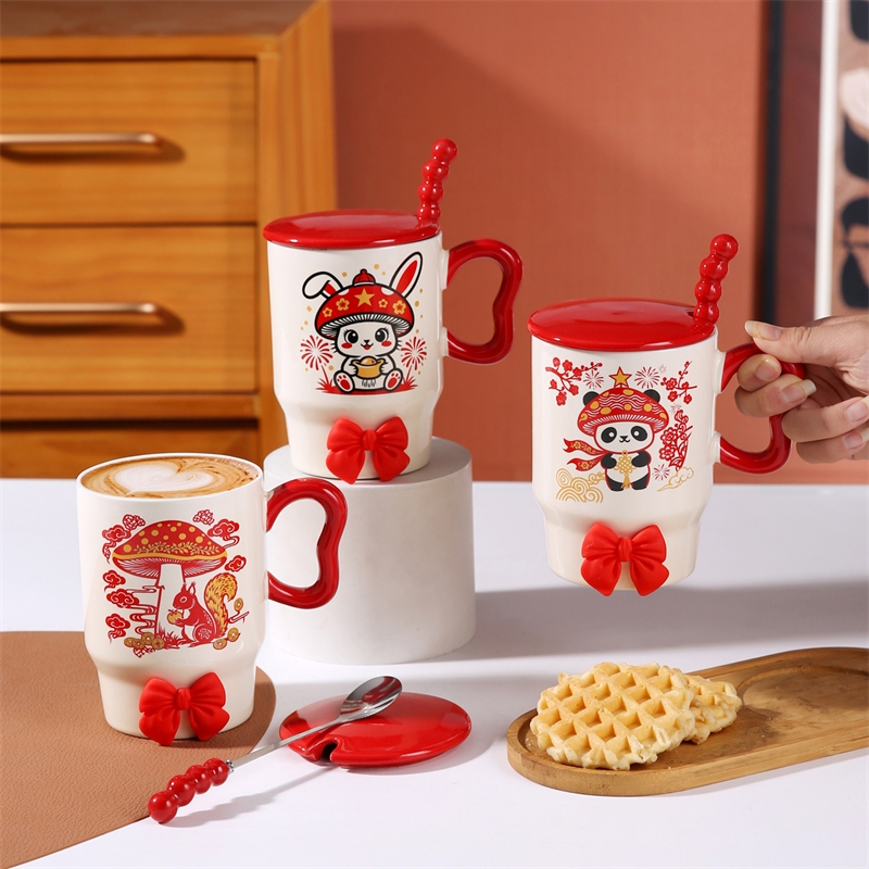 红火福娃卡通陶瓷杯480mlC2536