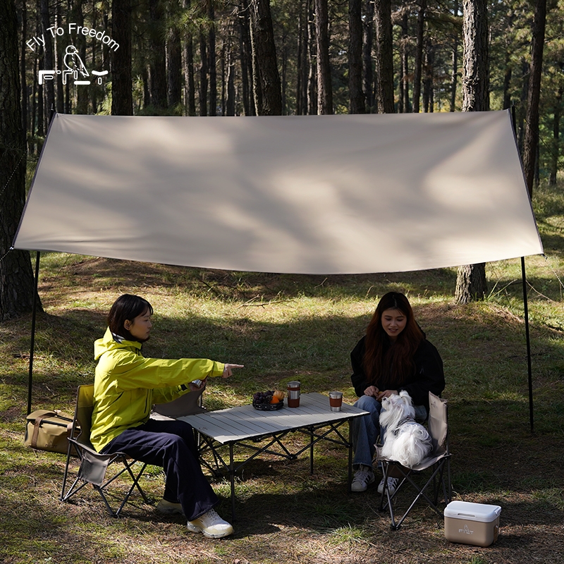 飞图乐  茶松棕长桌折叠桌椅三件套ZDZY1601