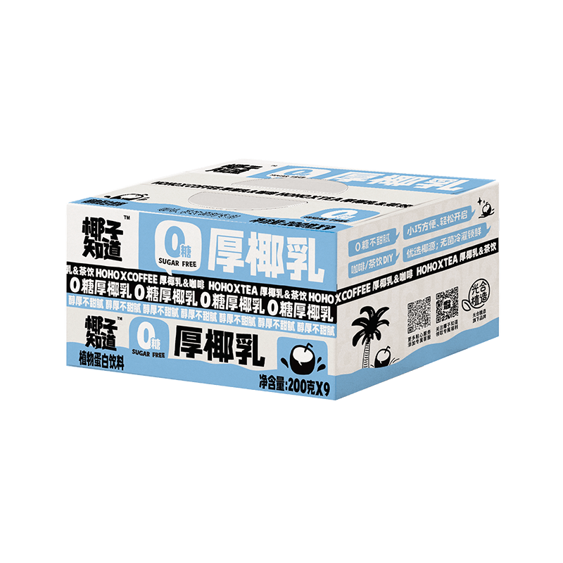椰子知道  0糖厚椰乳200g*9