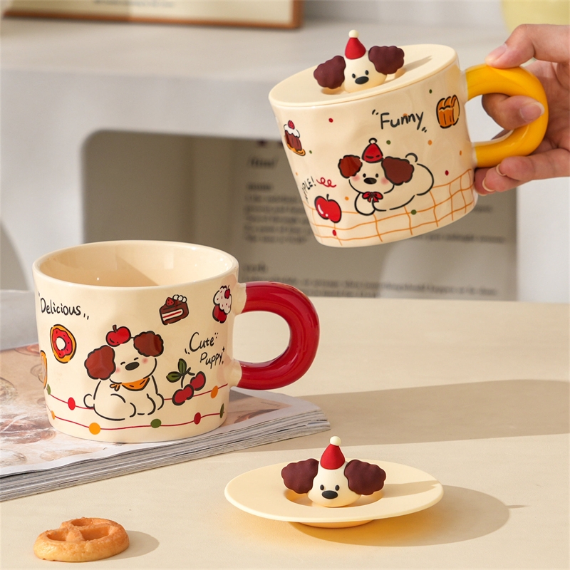 快乐小狗陶瓷杯手提盒420ml1297-L