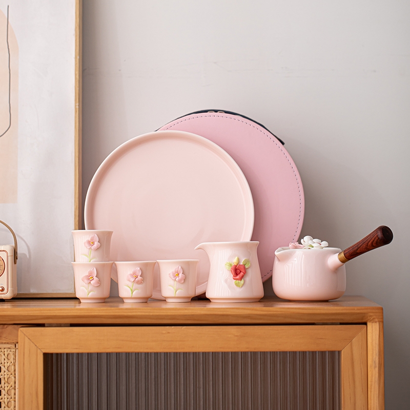 辞蕴  侧把壶一壶四杯旅行茶具