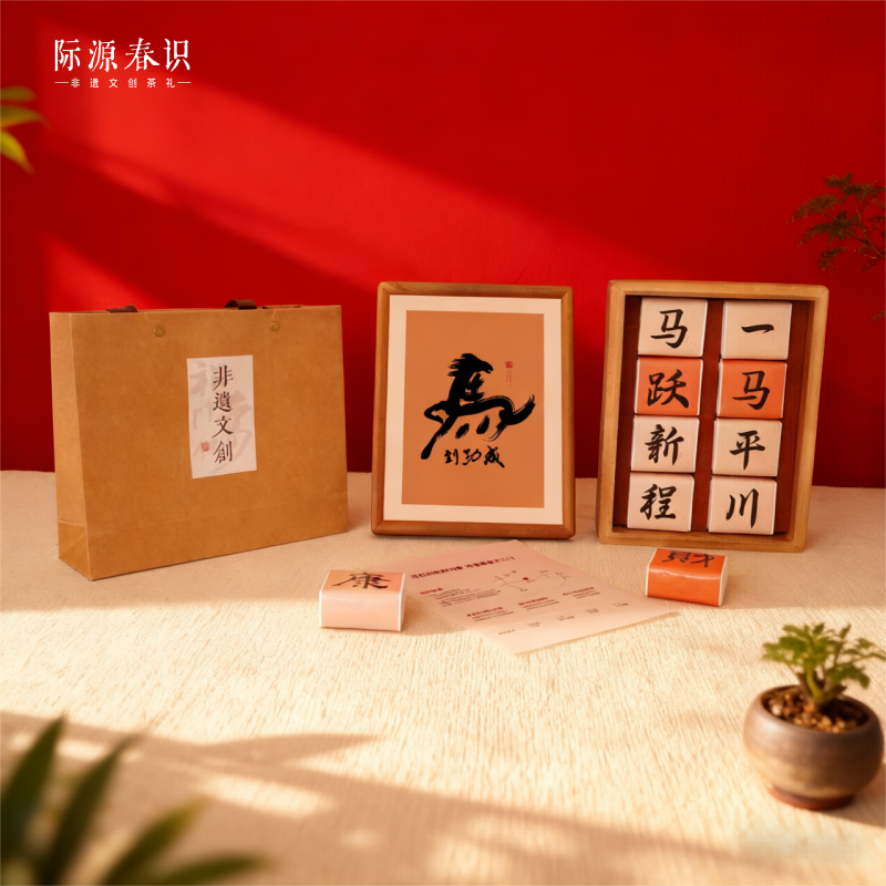 际源春识  非遗文创画框茶礼特级祁红48g