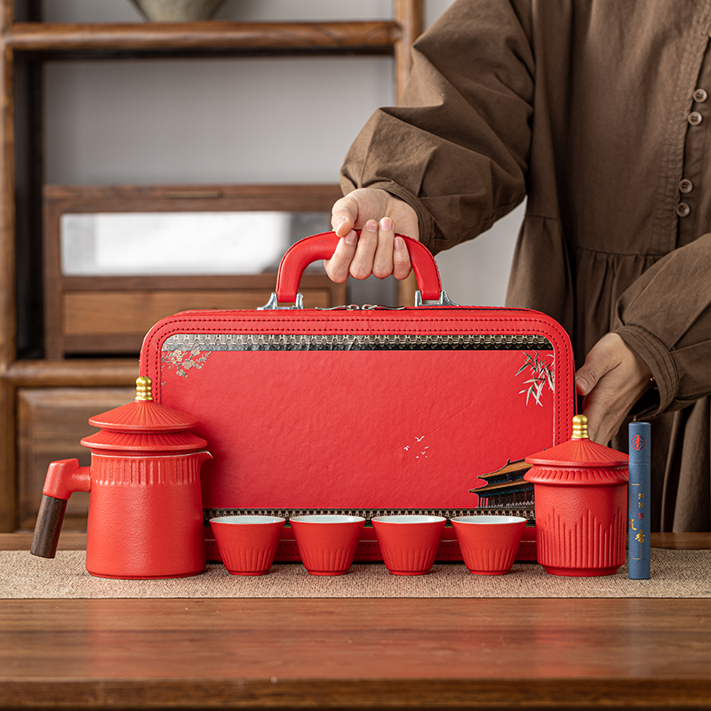 辞蕴  故宫国潮旅行茶具快客杯陶瓷礼品