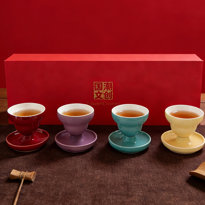 匠界新物  福禄四喜转转杯新春开门红套装