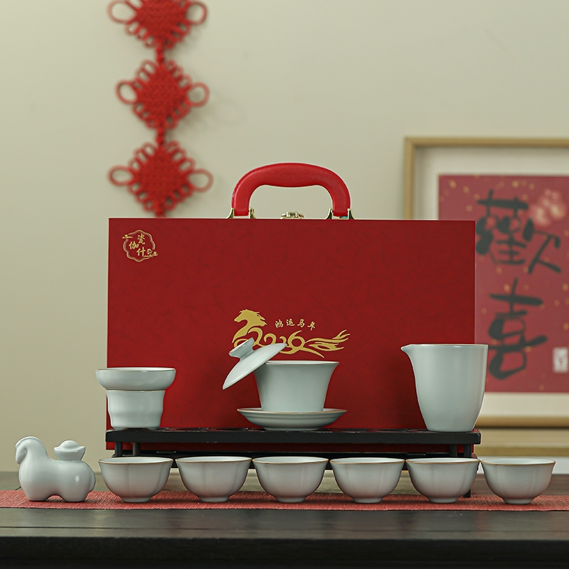 马上有钱汝窑茶具套组CJS-RY-012