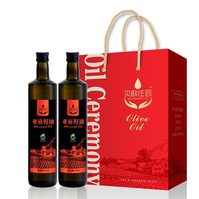 黄金树  亚麻籽油500ml*2瓶礼盒