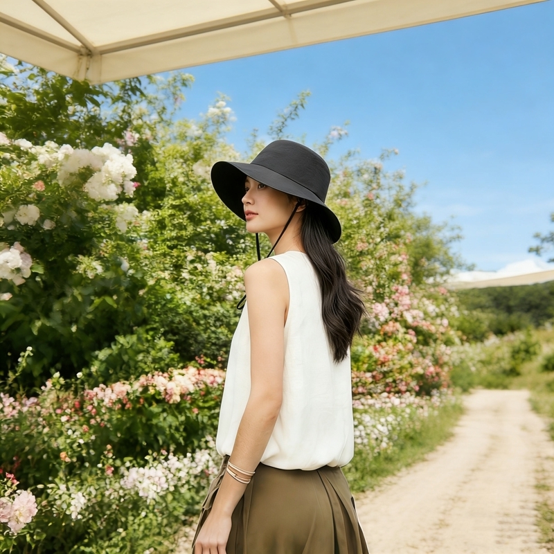 路悠悠  轻薄自收纳渔夫防晒帽C-062