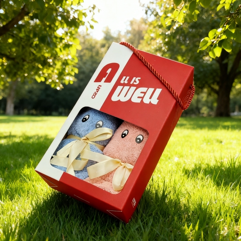 优品尚竹  吉祥小兔毛巾双条礼盒YXTZ-25025