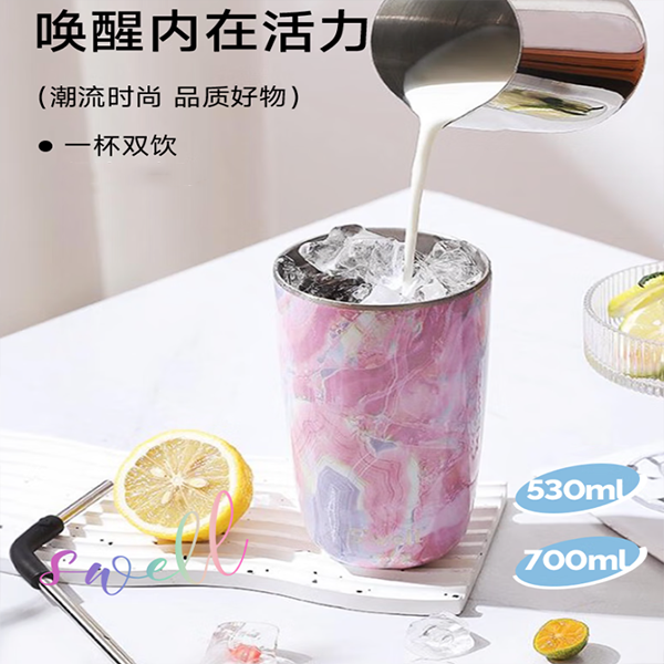 SWELL  不锈钢保温杯玫瑰晶洞530ml