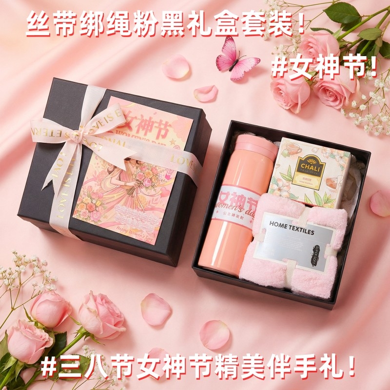 上白石  保温杯茶里红茶珊瑚绒毛巾组合套WMK-007