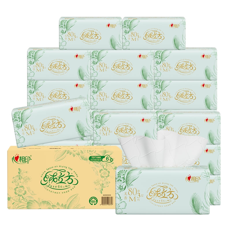 心相印  绒立方80抽16包三层塑装面巾